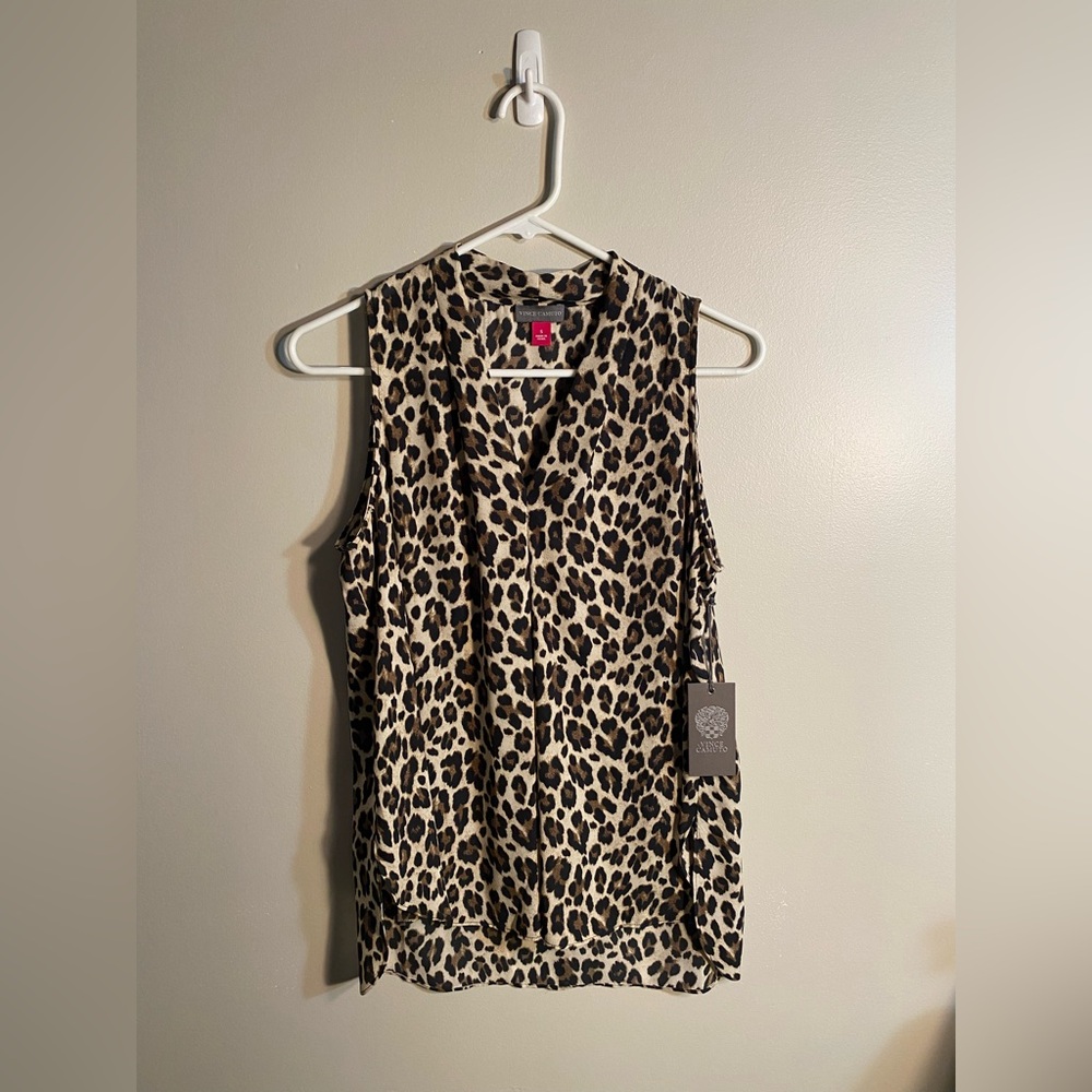 Vince Camuto Women’s Sleeveless Cheetah Print Blouse | Size: S